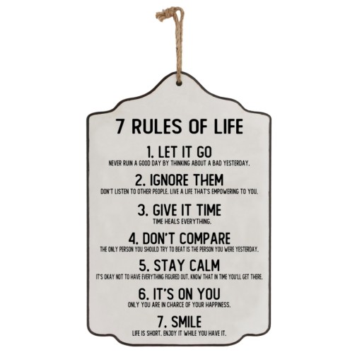 7 Rules - Wooden Sign